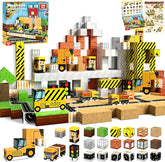Magnetic Building Blocks 100 PCS | 2cm/0.8" | Magnet Toys for Kids | Magnetic Building Blocks Cubes | Stacking Magnets | Construction Site