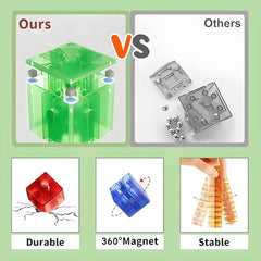 Transparent Magnetic Blocks - 48, 72, 96, 120 PCS | 1"/2.5 cm | Magnet Toys for Kids | Magnetic Building Blocks Cubes | Stacking Magnets