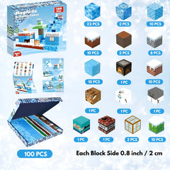 Magnetic Building Blocks 100 PCS | 2cm/0.8" | Magnet Toys for Kids | Magnetic Building Blocks Cubes | Stacking Magnets | Snow