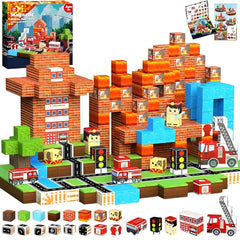 Magnetic Building Blocks 100 PCS | 2cm/0.8" | Magnet Toys for Kids | Magnetic Building Blocks Cubes | Stacking Magnets | Fire Rescue