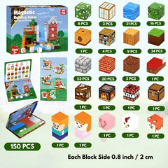Magnetic Building Blocks 150 PCS | 2cm/0.8" | Magnet Toys for Kids | Magnetic Building Blocks Cubes | Stacking Magnets | Jungle Treehouse