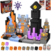 Magnetic Blocks with LED Light Up Blocks 100, 200 PCS | 2cm/0.8" | Magnet Toys for Kids | Magnetic Building Blocks Cubes | Stacking Magnets | Dungeon