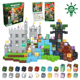 Magnetic Blocks with LED Light Up Blocks 100, 200 PCS | 2cm/0.8" | Magnet Toys for Kids | Magnetic Building Blocks Cubes | Stacking Magnets | Dinosaur