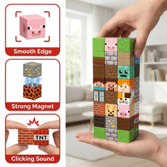 Magnetic Building Blocks 150 PCS | 2cm/0.8" | Magnet Toys for Kids | Magnetic Building Blocks Cubes | Stacking Magnets | Forest Village