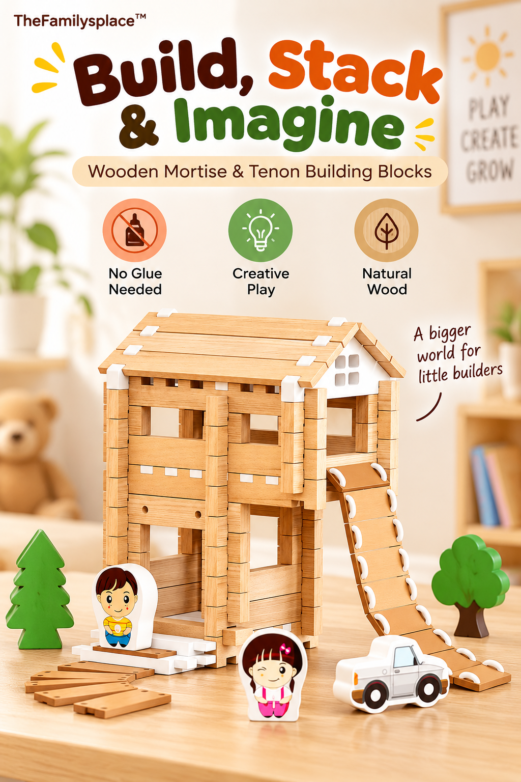 BuildDynasty™ Wooden Architecture Building Set