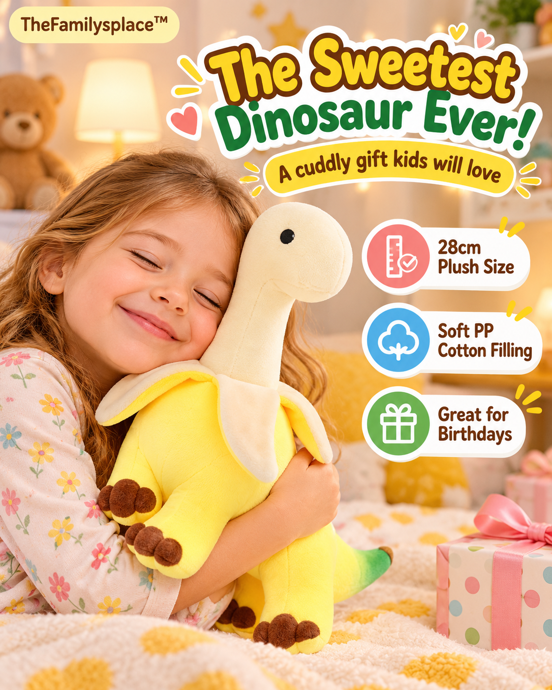 🍌 BananSaurus™ Banana Dinosaur Plush Toy 🦕