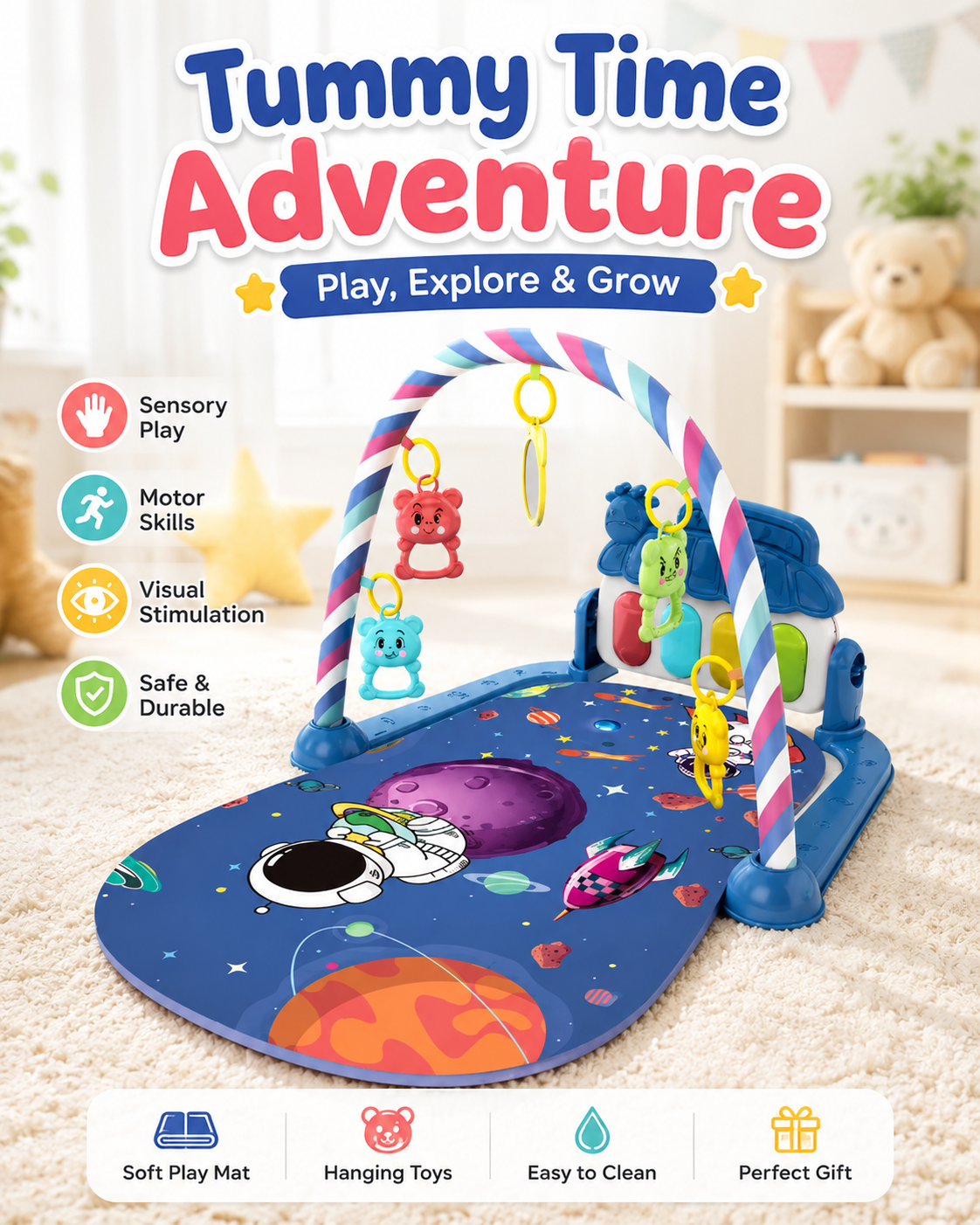 LittleMelodies™ Baby Activity Gym & Piano Play Mat