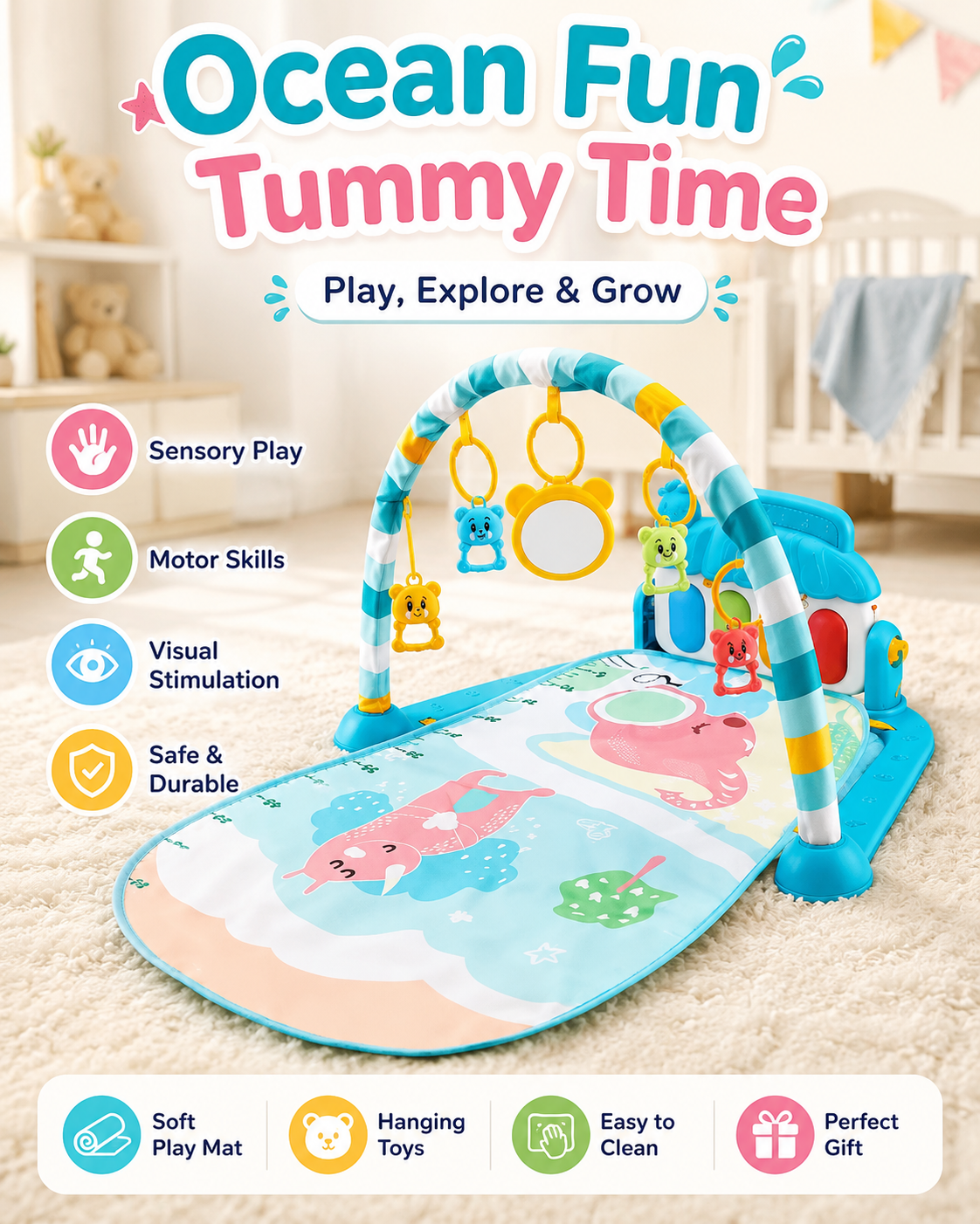 LittleMelodies™ Baby Activity Gym & Piano Play Mat