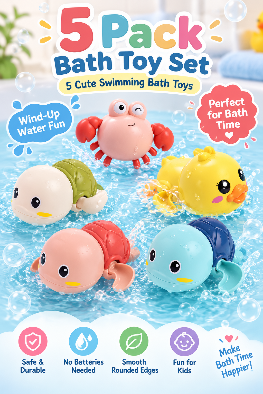 SplashFrog™ Clockwork Bath Toy 🐸🛁