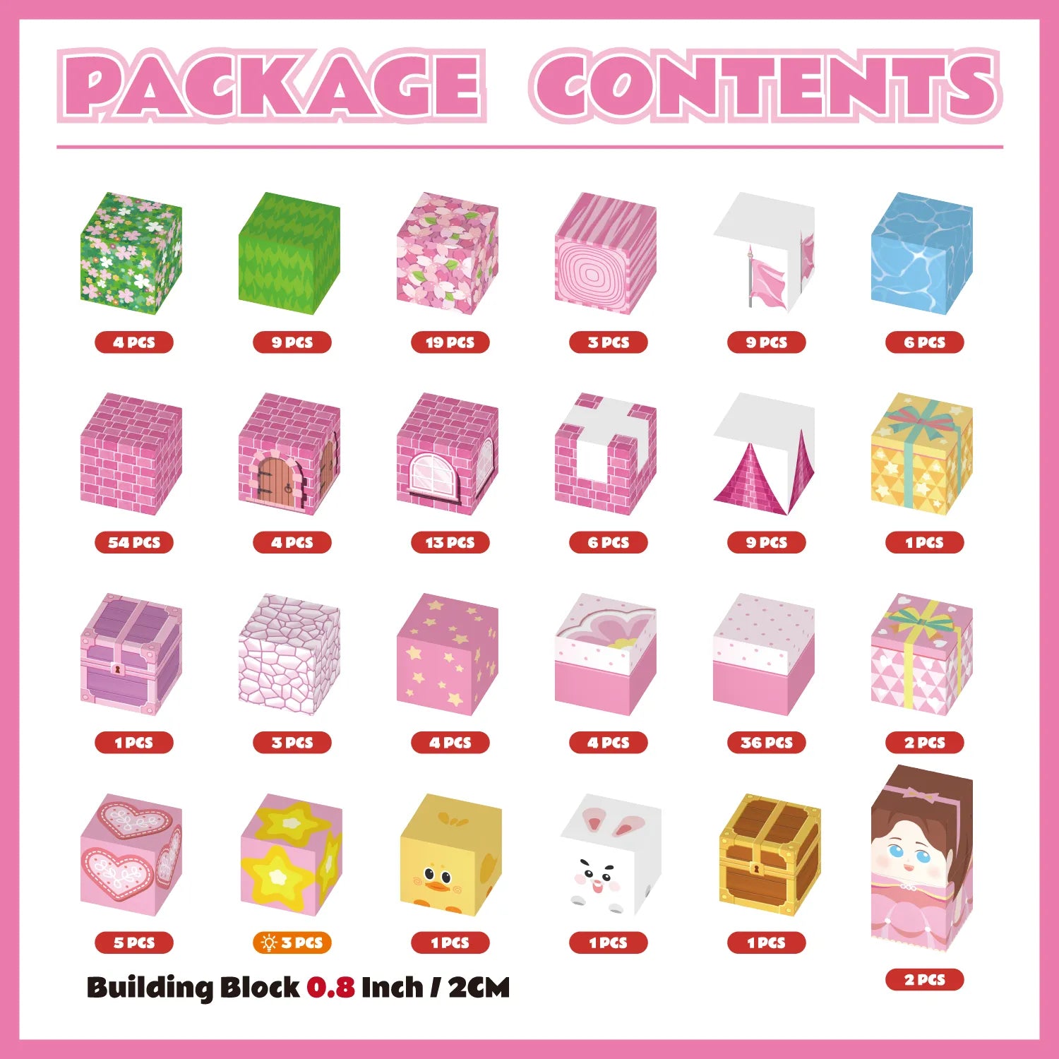 Magnetic Blocks with LED Light Up Blocks 100, 200 PCS | 2cm/0.8" | Magnet Toys for Kids | Magnetic Building Blocks Cubes | Stacking Magnets | Dream Castle