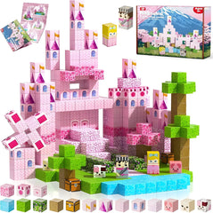 Magnetic Building Blocks 100 PCS | 2cm/0.8" | Magnet Toys for Kids | Magnetic Building Blocks Cubes | Stacking Magnets | Princess Castle