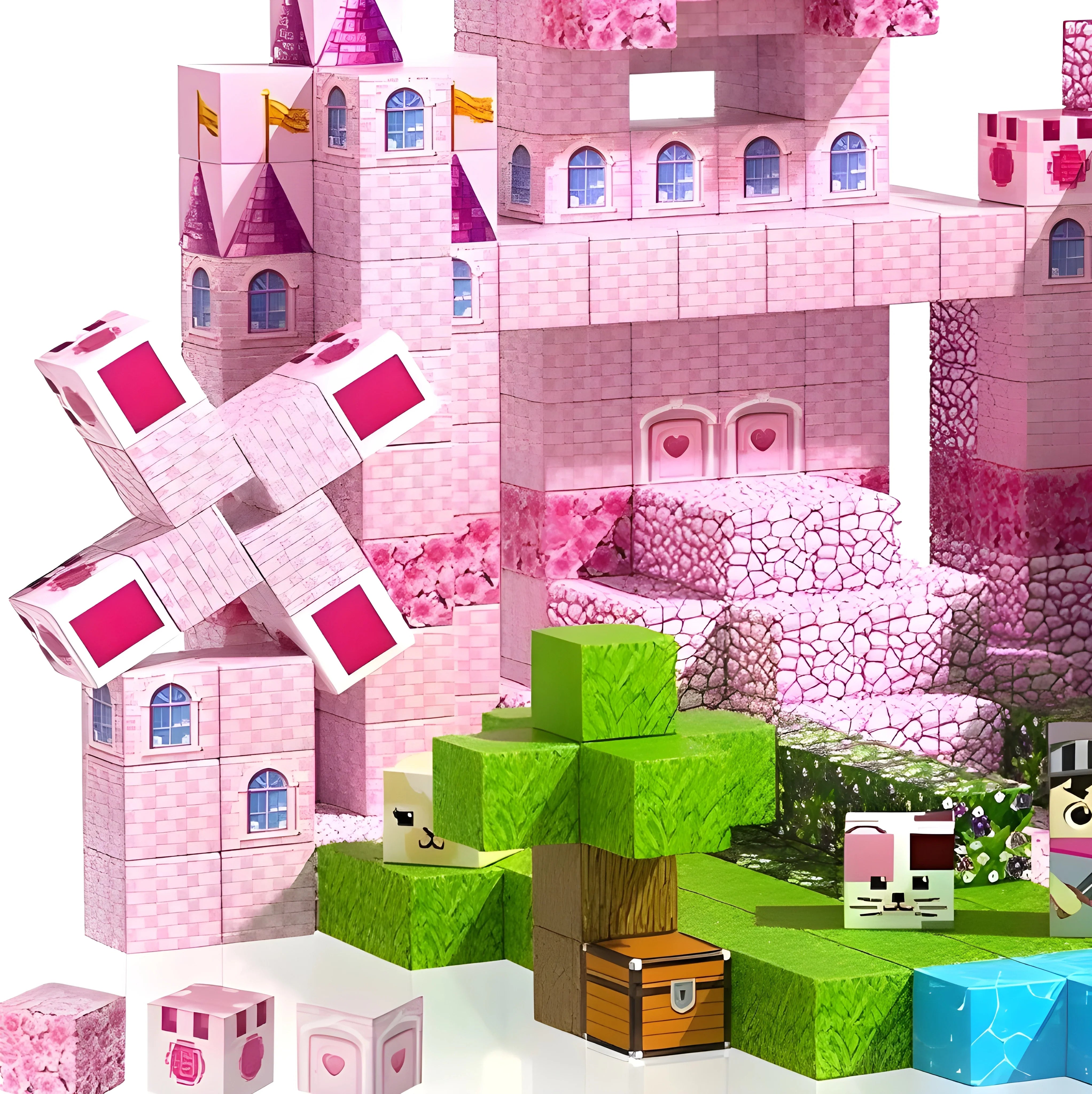Magnetic Building Blocks 100 PCS | 2cm/0.8" | Magnet Toys for Kids | Magnetic Building Blocks Cubes | Stacking Magnets | Princess Castle