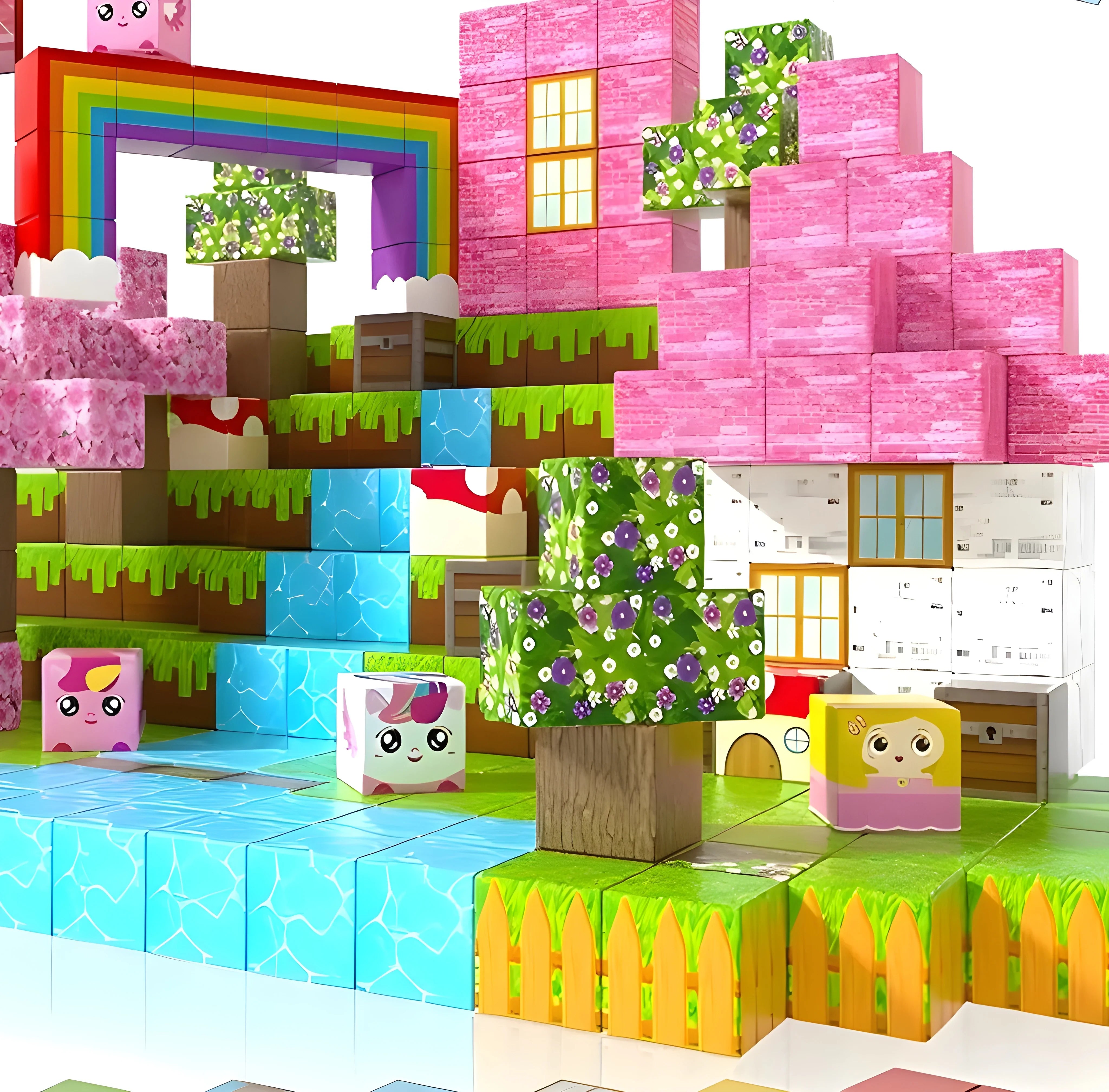 Magnetic Building Blocks 100 PCS | 2cm/0.8" | Magnet Toys for Kids | Magnetic Building Blocks Cubes | Stacking Magnets | Unicorn