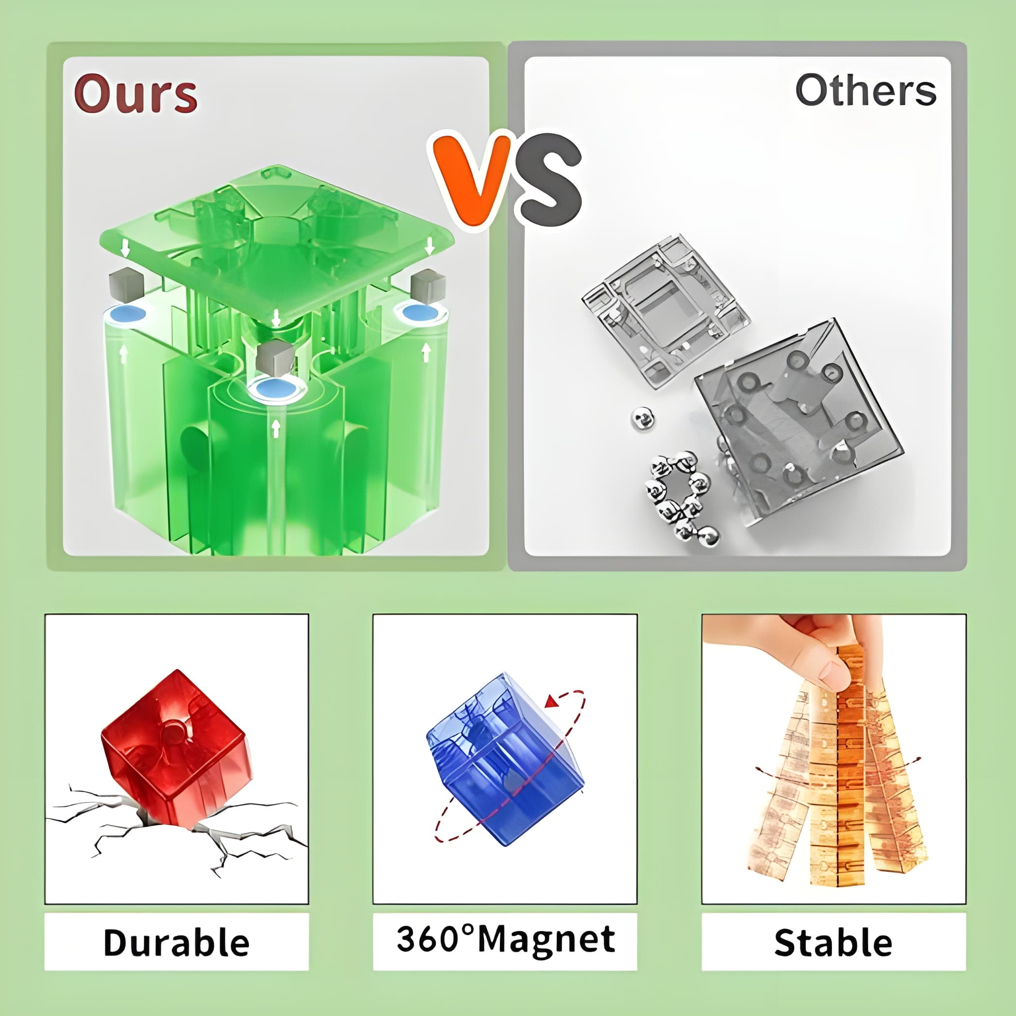 Transparent Magnetic Blocks - 48, 72, 96, 120 PCS | 1"/2.5 cm | Magnet Toys for Kids | Magnetic Building Blocks Cubes | Stacking Magnets