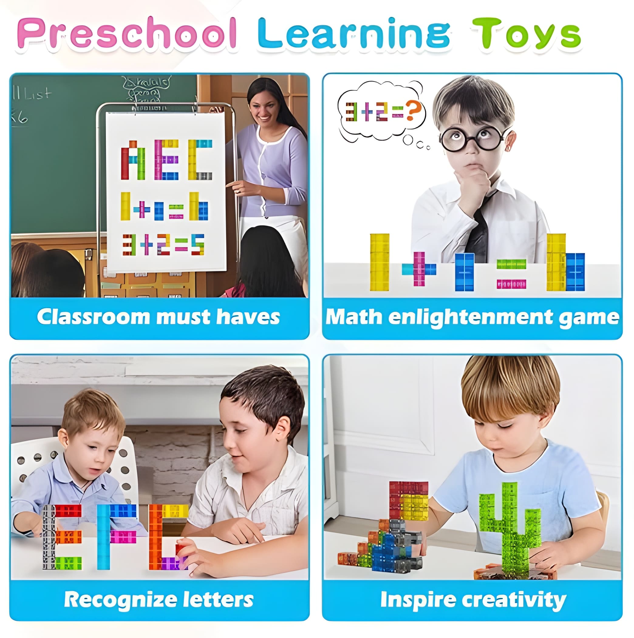 Transparent Magnetic Blocks - 48, 72, 96, 120 PCS | 1"/2.5 cm | Magnet Toys for Kids | Magnetic Building Blocks Cubes | Stacking Magnets