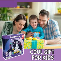 Magnetic Blocks with LED Light Up Blocks 100, 200 PCS | 2cm/0.8" | Magnet Toys for Kids | Magnetic Building Blocks Cubes | Stacking Magnets | Rocket Ship