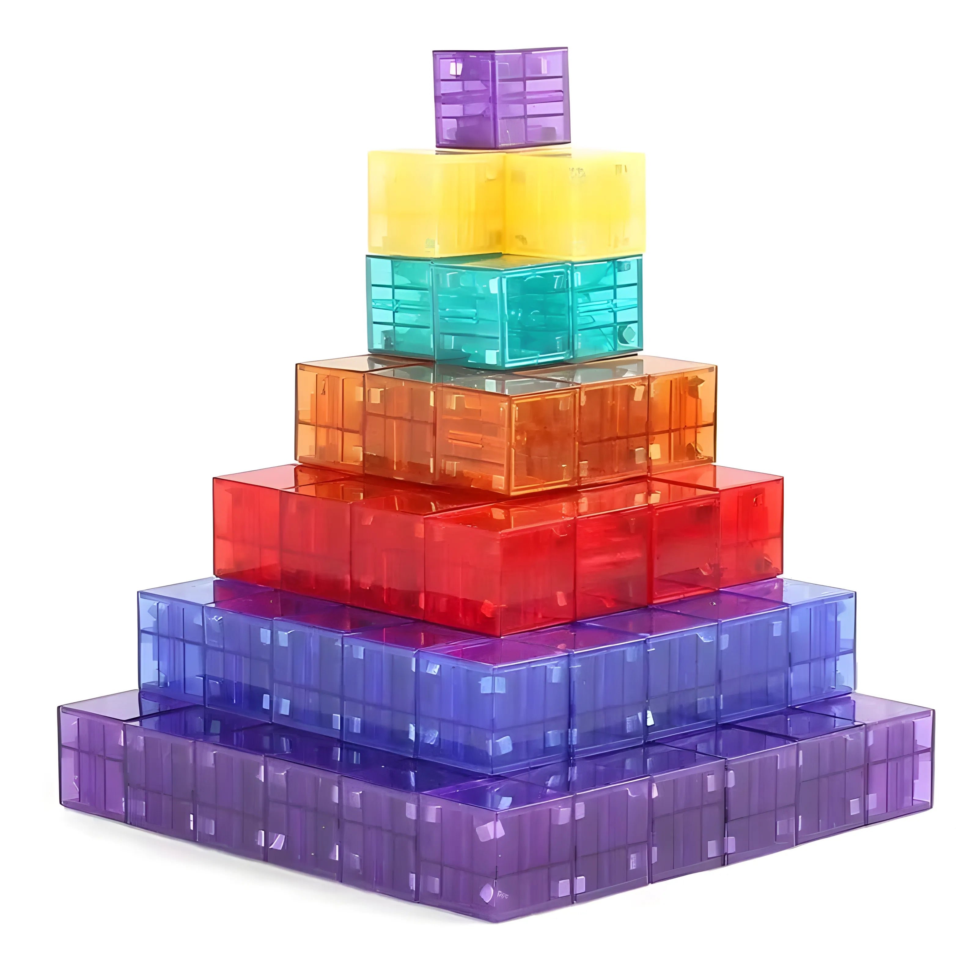 Transparent Magnetic Blocks - 48, 72, 96, 120 PCS | 1"/2.5 cm | Magnet Toys for Kids | Magnetic Building Blocks Cubes | Stacking Magnets