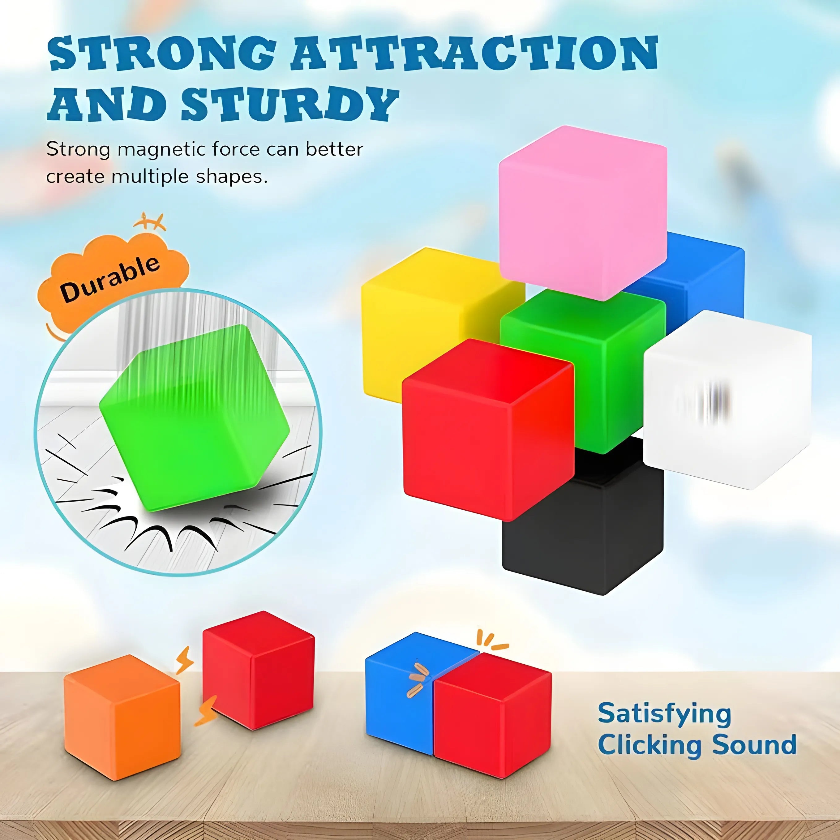 Magnetic Blocks 48, 72, 96, 120 PCS | 1"/2.5 cm | Magnet Toys for Kids | Magnetic Building Blocks Cubes | Stacking Magnets