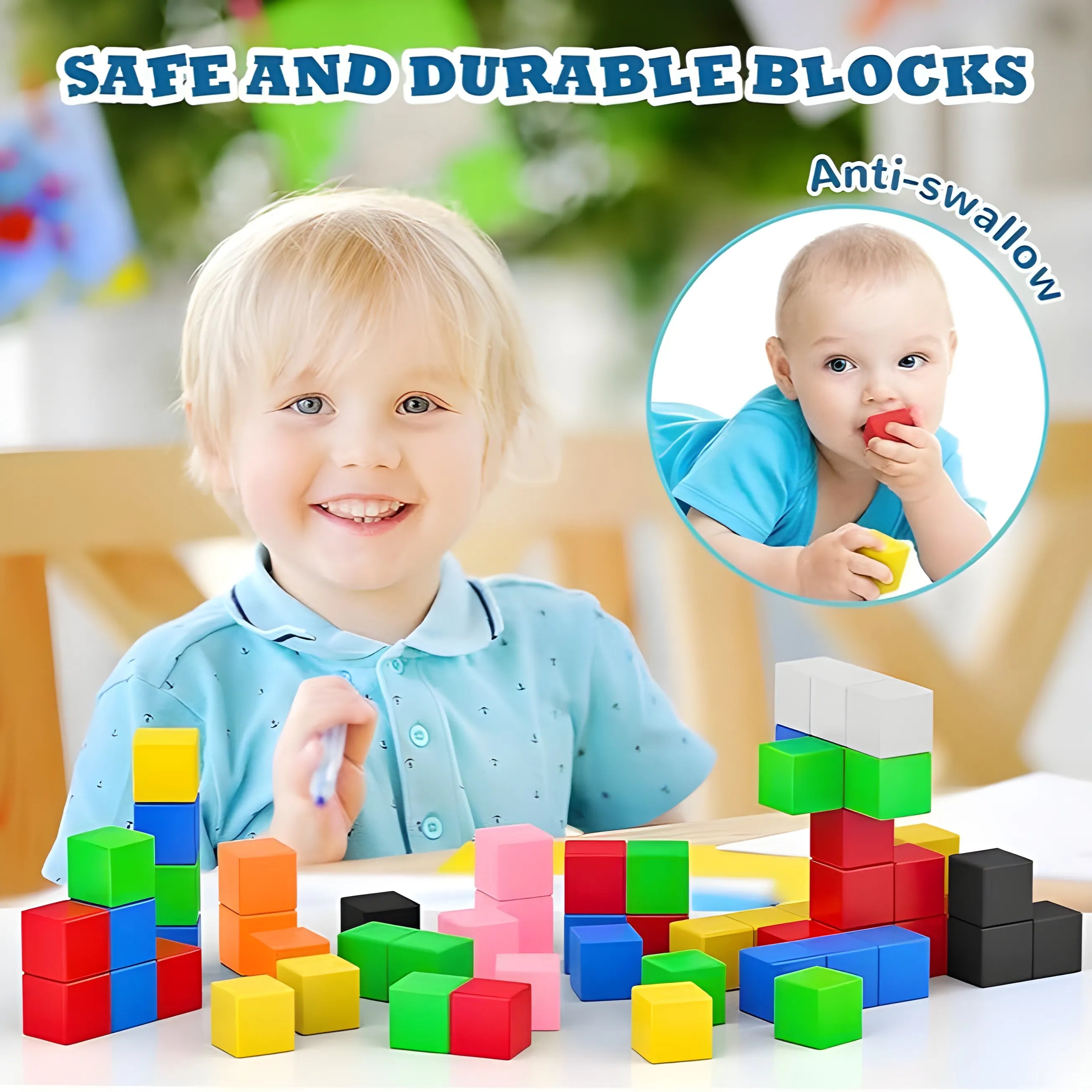 Magnetic Blocks 48, 72, 96, 120 PCS | 1"/2.5 cm | Magnet Toys for Kids | Magnetic Building Blocks Cubes | Stacking Magnets