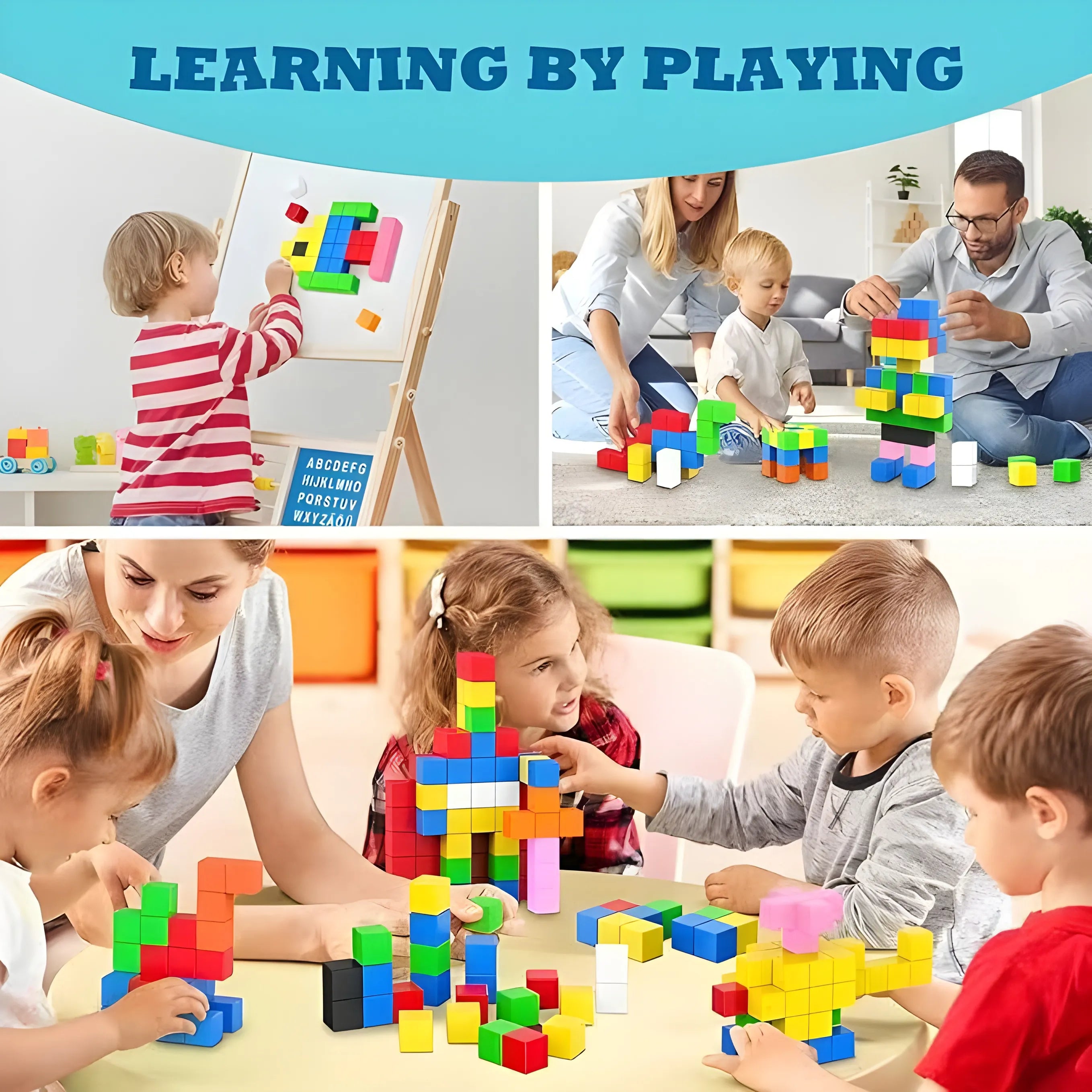 Magnetic Blocks 48, 72, 96, 120 PCS | 1"/2.5 cm | Magnet Toys for Kids | Magnetic Building Blocks Cubes | Stacking Magnets