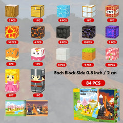 Magnetic Building Blocks 84 PCS | 2cm/0.8" | Magnet Toys for Kids | Magnetic Building Blocks Cubes | Stacking Magnets | Magic Portal