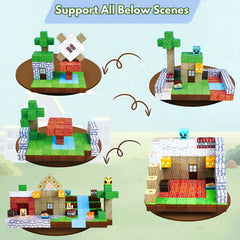 Magnetic Building Blocks 150 PCS | 2cm/0.8" | Magnet Toys for Kids | Magnetic Building Blocks Cubes | Stacking Magnets | Forest Village