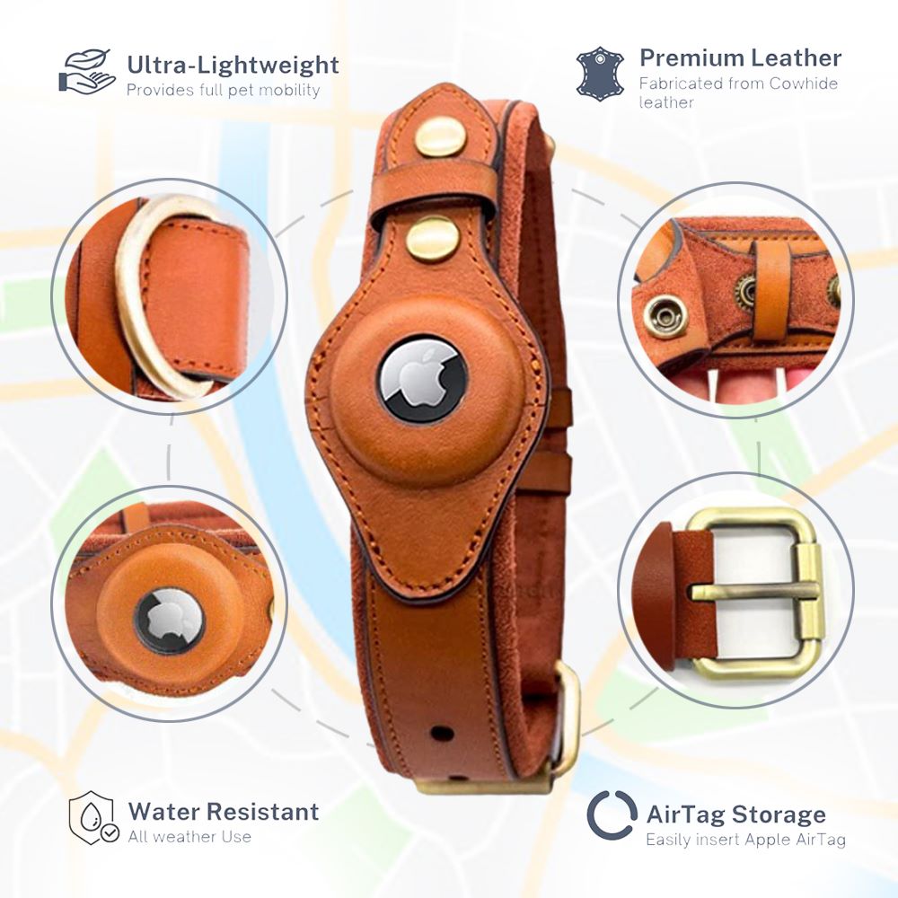 Leather AirTag Collar
