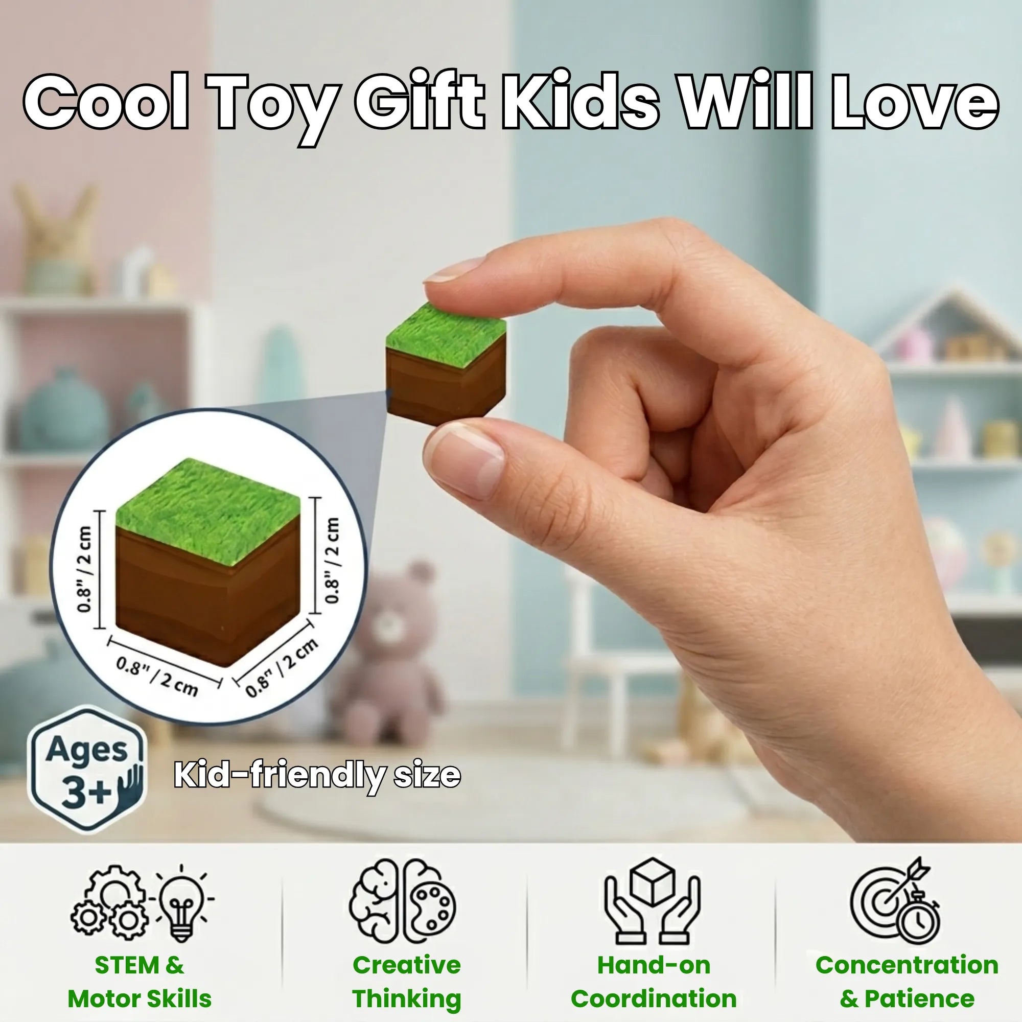 Magnetic Building Blocks 300 PCS | 2cm/0.8" | Magnet Toys for Kids | Magnetic Building Blocks Cubes | Stacking Magnets | Magma Mine