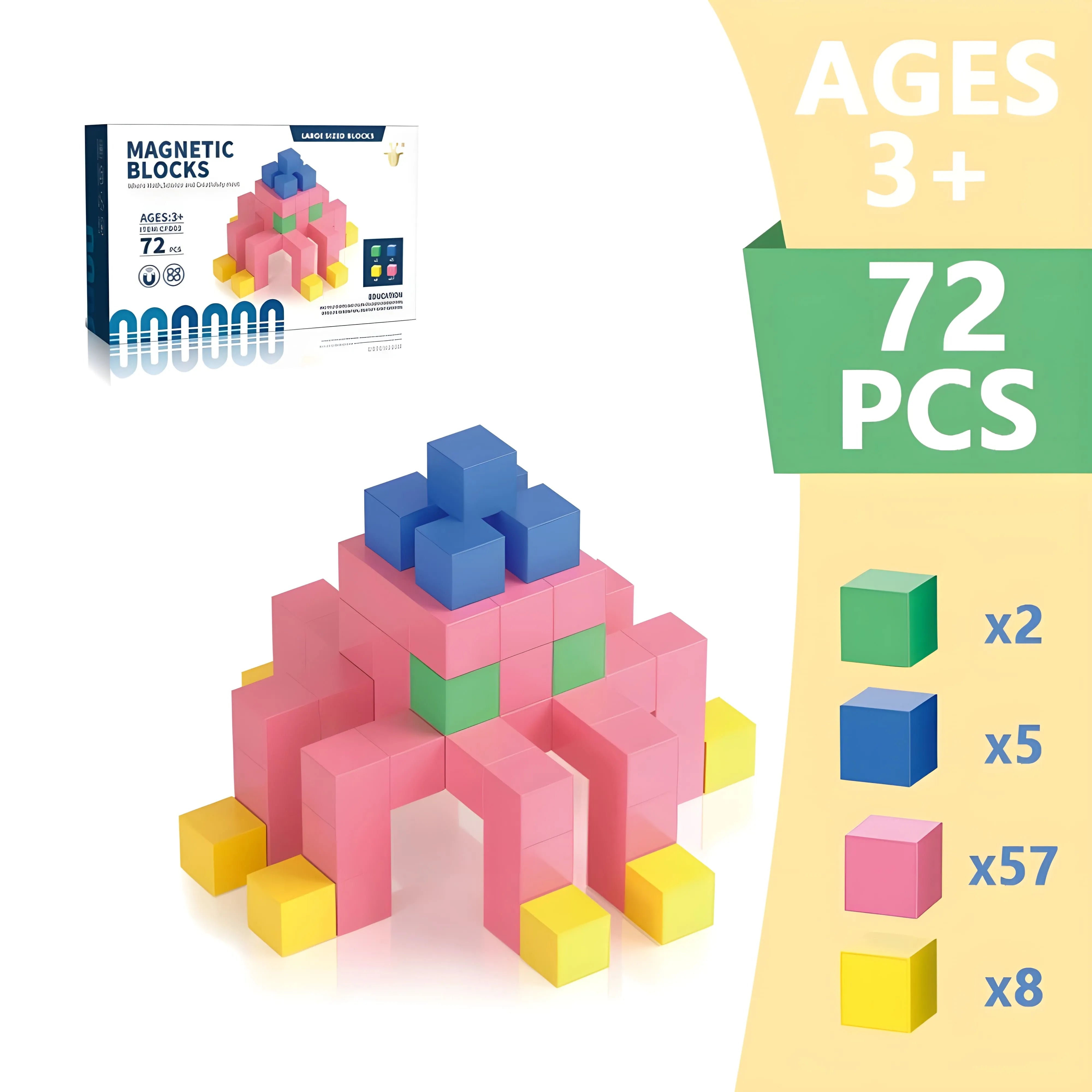 Magnetic Blocks 48, 72, 96, 120 PCS | 1"/2.5 cm | Magnet Toys for Kids | Magnetic Building Blocks Cubes | Stacking Magnets