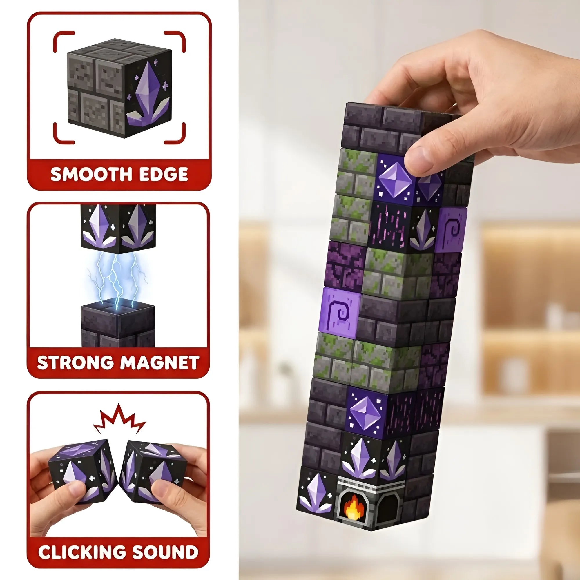 Magnetic Building Blocks 100 PCS | 2cm/0.8" | Magnet Toys for Kids | Magnetic Building Blocks Cubes | Stacking Magnets | Cave