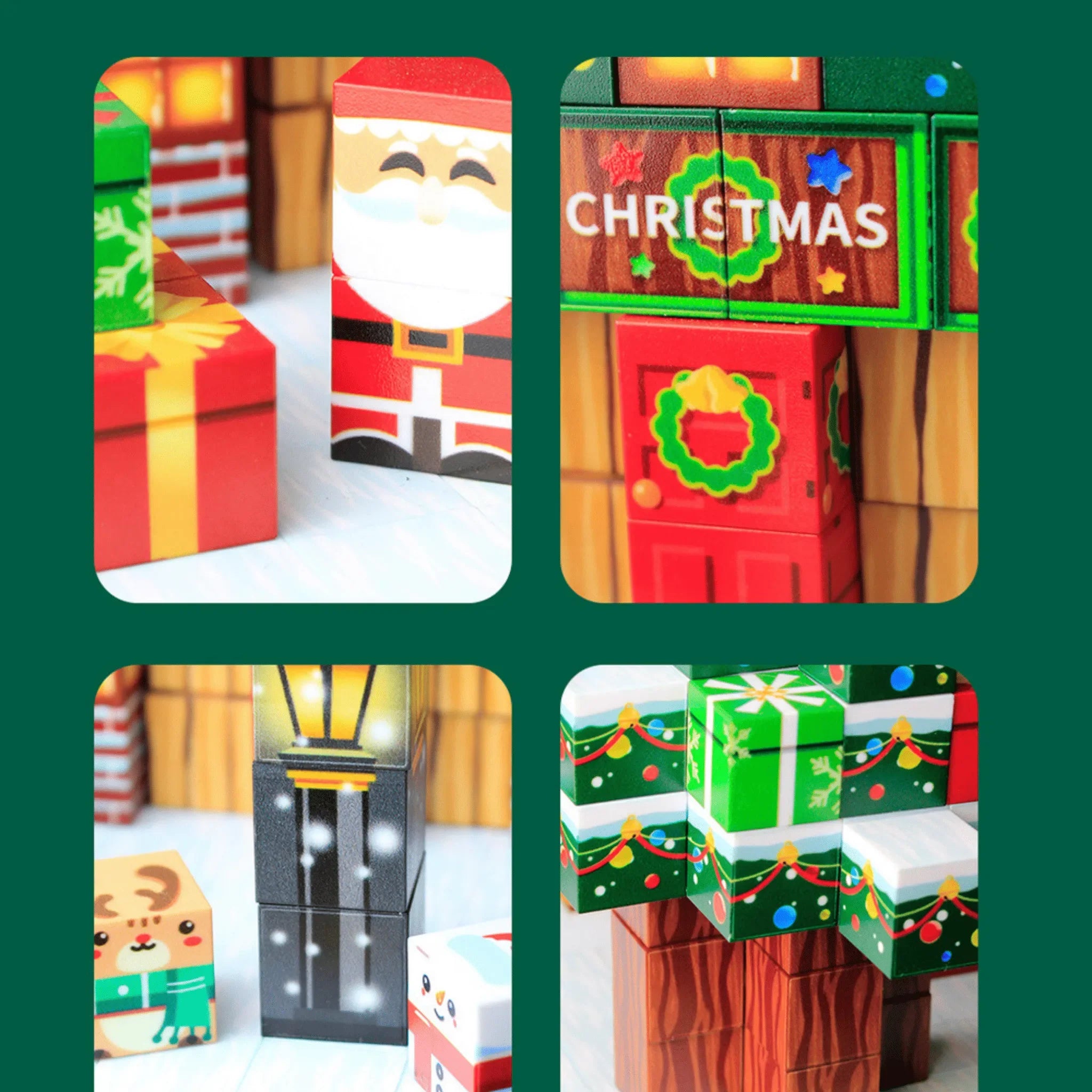 Christmas Magnetic Building Blocks 150, 300 PCS | 2cm/0.8" | Magnet Toys for Kids | Magnetic Building Blocks Cubes | Stacking Magnets