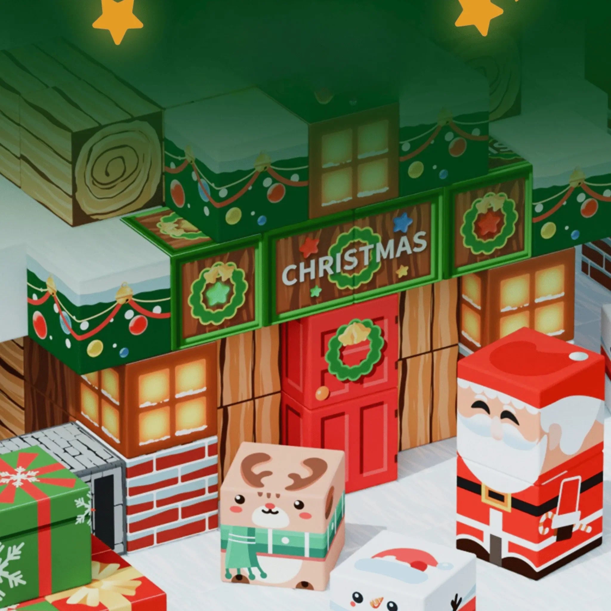 Christmas Magnetic Building Blocks 150, 300 PCS | 2cm/0.8" | Magnet Toys for Kids | Magnetic Building Blocks Cubes | Stacking Magnets