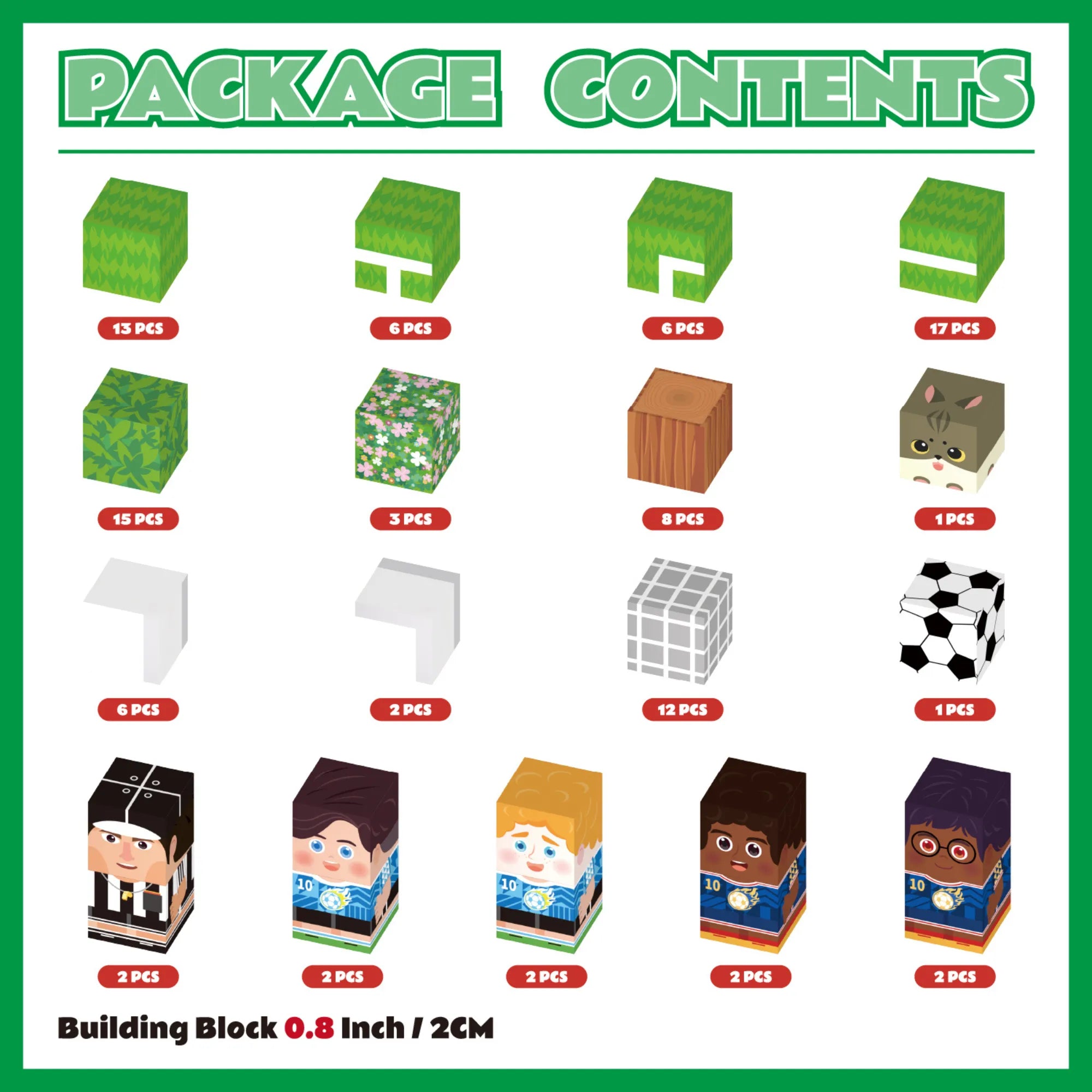 Magnetic Blocks with LED Light Up Blocks 100, 200 PCS | 2cm/0.8" | Magnet Toys for Kids | Magnetic Building Blocks Cubes | Stacking Magnets | Football