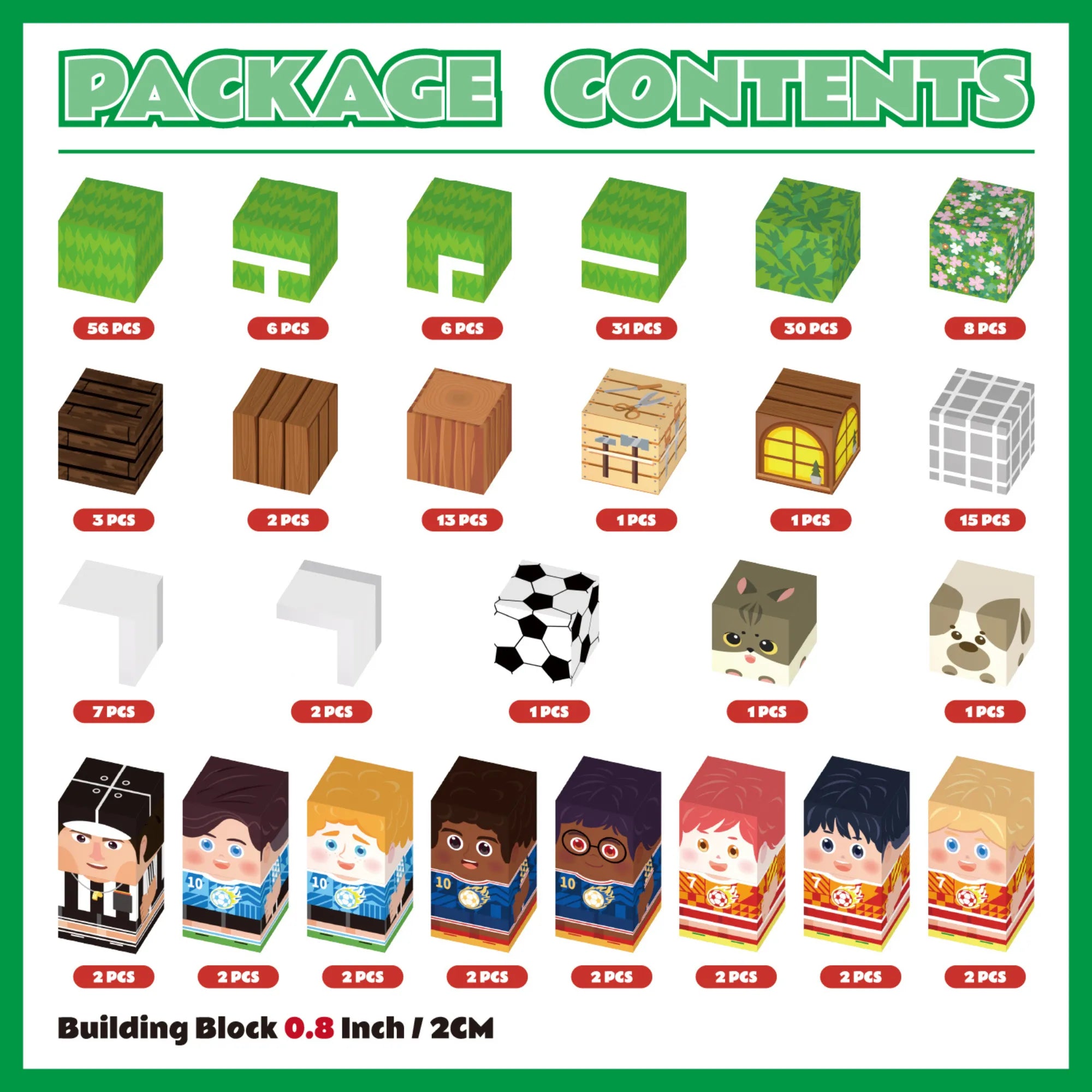 Magnetic Blocks with LED Light Up Blocks 100, 200 PCS | 2cm/0.8" | Magnet Toys for Kids | Magnetic Building Blocks Cubes | Stacking Magnets | Football