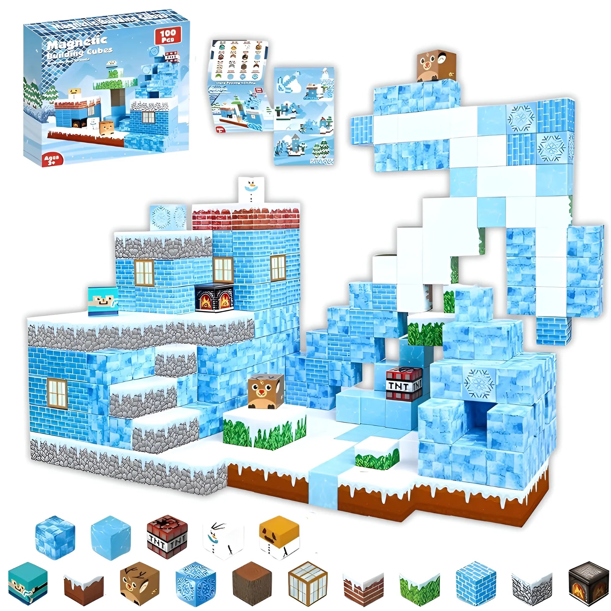Original Magnetic Building Blocks 100 PCS | 2cm/0.8" | Magnet Toys for Kids | Magnetic Building Blocks Cubes | Stacking Magnets