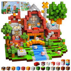 Magnetic Building Blocks 150 PCS | 2cm/0.8" | Magnet Toys for Kids | Magnetic Building Blocks Cubes | Stacking Magnets | Jungle Treehouse