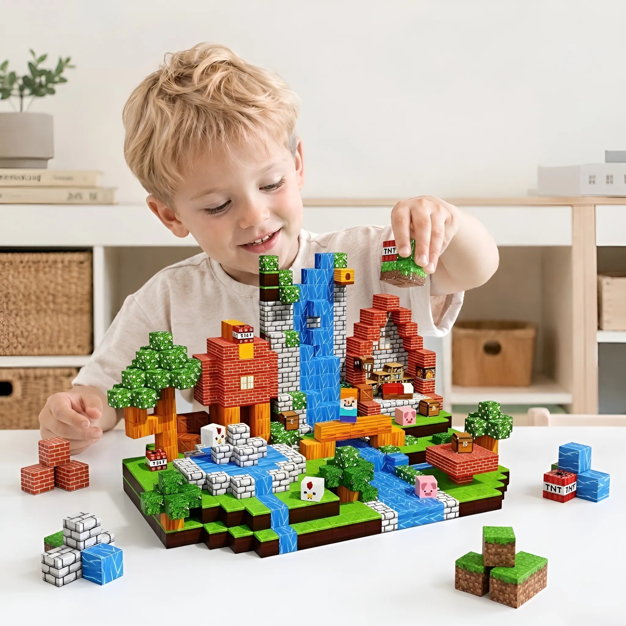 Original Magnetic Building Blocks 100 PCS | 2cm/0.8" | Magnet Toys for Kids | Magnetic Building Blocks Cubes | Stacking Magnets