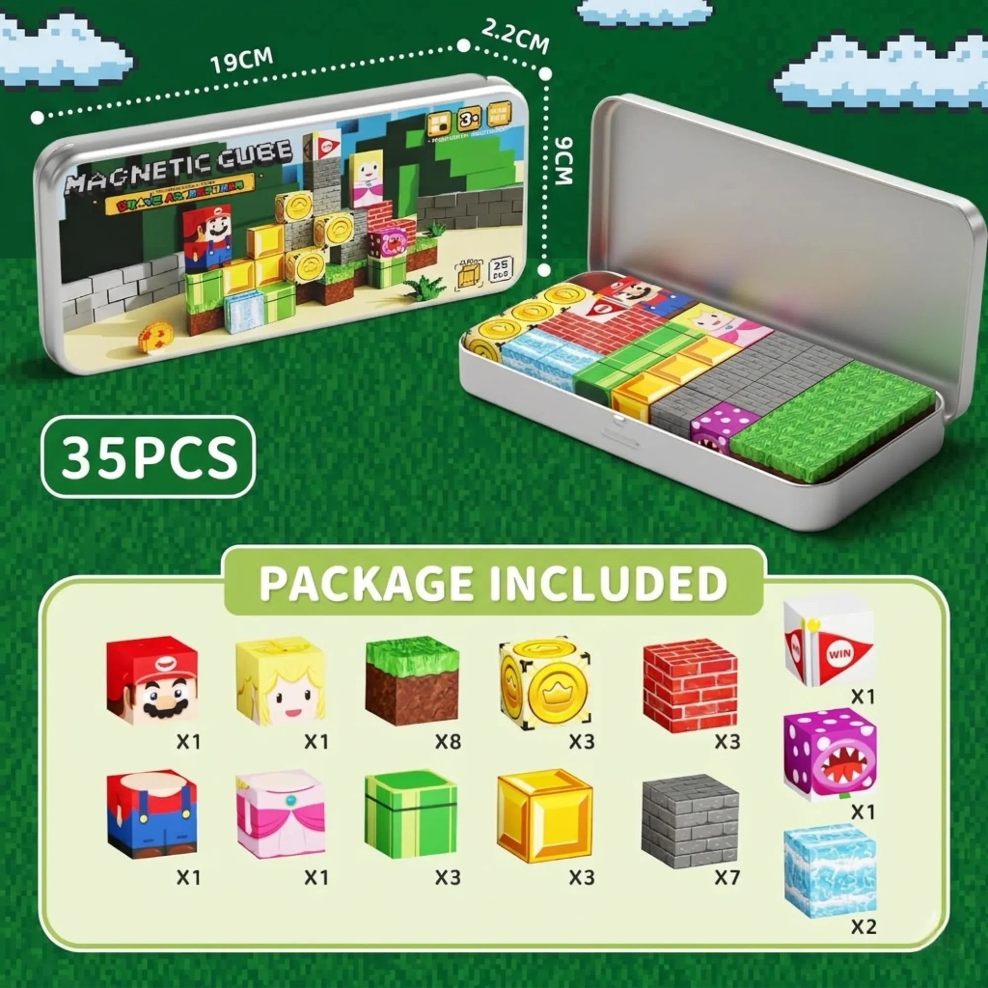 Portable Magnetic Building Blocks 36 PCS | 2cm/0.8" | Magnet Toys for Kids | Magnetic Building Blocks Cubes | Stacking Magnets