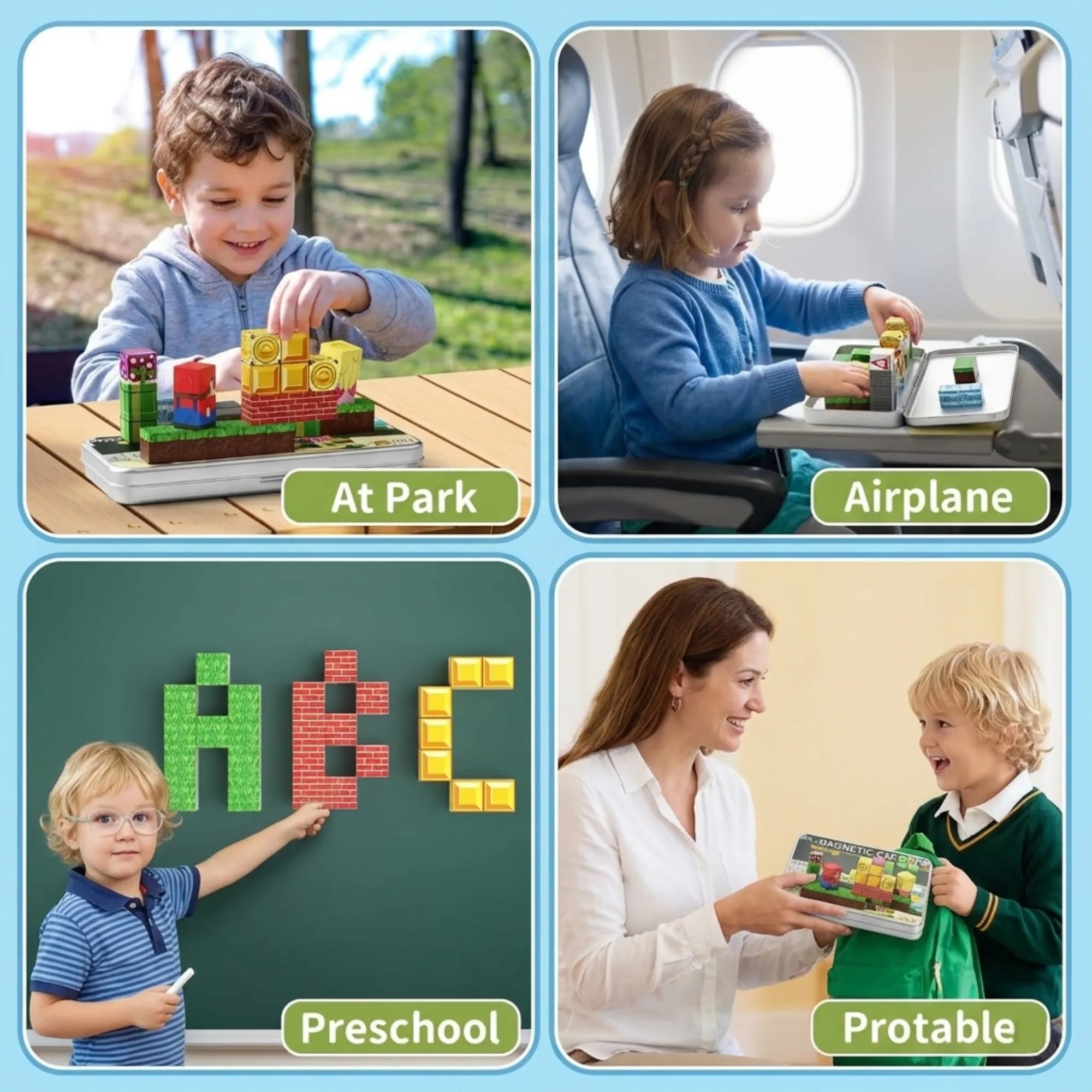 Portable Magnetic Building Blocks 36 PCS | 2cm/0.8" | Magnet Toys for Kids | Magnetic Building Blocks Cubes | Stacking Magnets