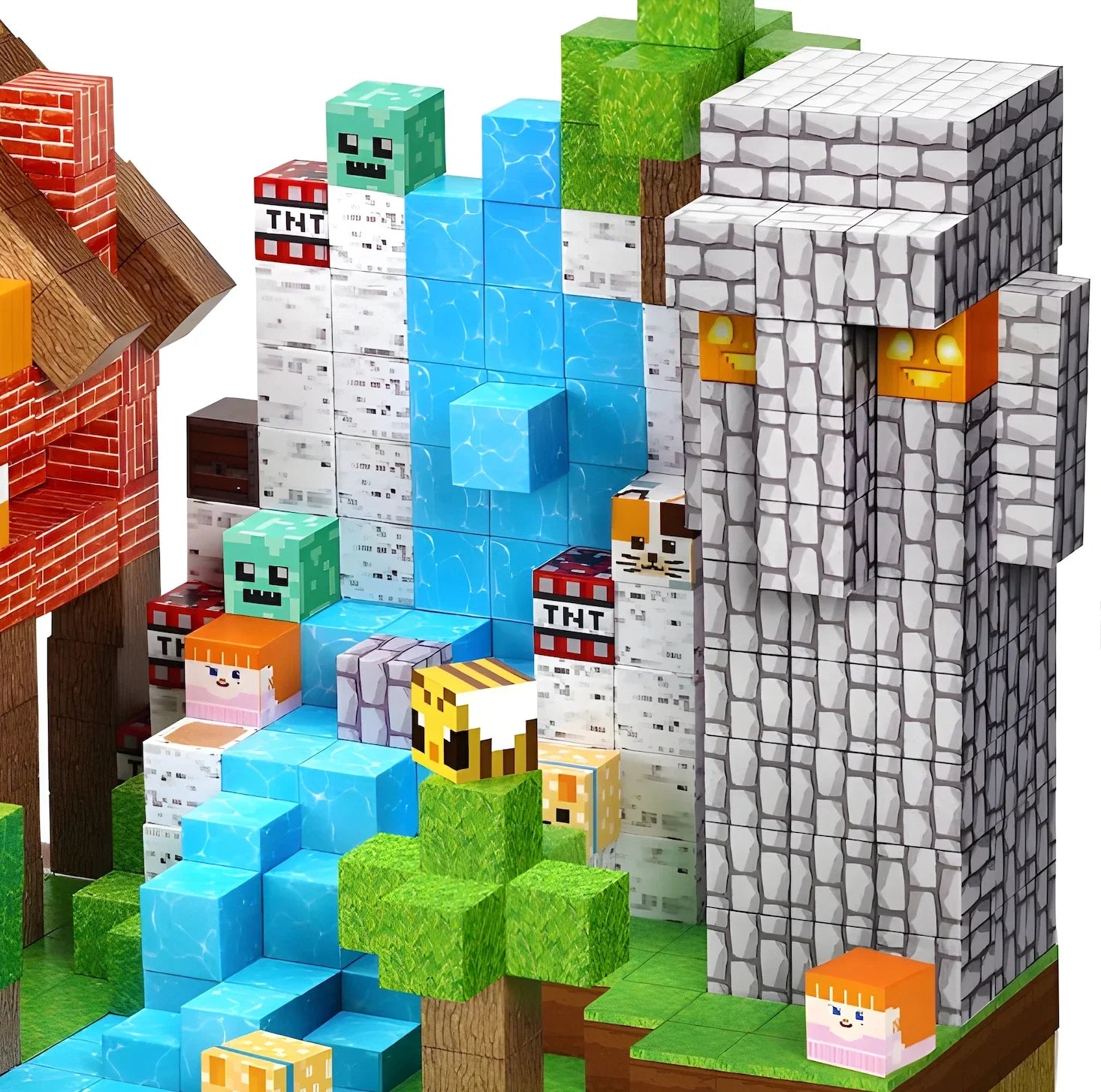 Magnetic Building Blocks 150 PCS | 2cm/0.8" | Magnet Toys for Kids | Magnetic Building Blocks Cubes | Stacking Magnets | Forest Village